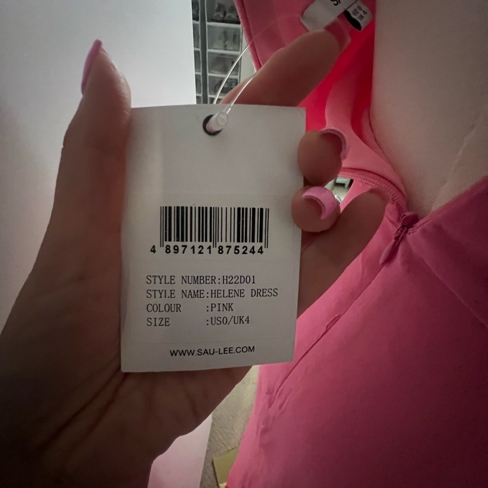 Sau Lee Helene Dress Pink One-Shoulder Maxi Gown NWT - Picture 2 of 9